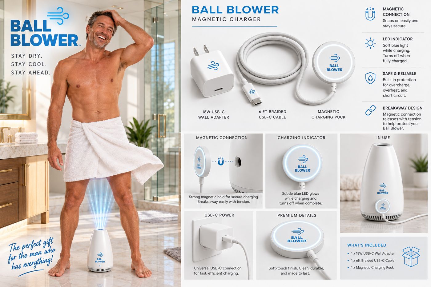 Ball Blower magnetic charging system